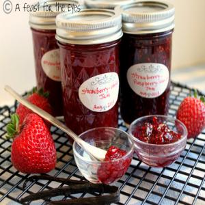 Strawberry Vanilla Jam - Reduced Sugar Recipe - (4.4/5) image