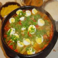 Bahian Brasilian Fish Stew, Decorated With Boiled Eggs (Moqueca image