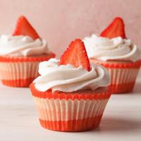 Strawberry Cupcakes with Whipped Cream Frosting image