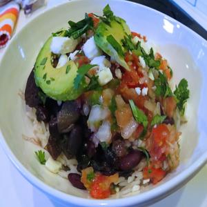Mexican Rice Bowl With Black Beans & Greens_image