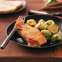 Glazed Salmon with Brussels Sprouts image