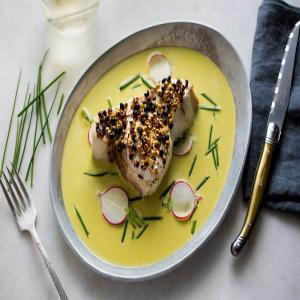 Swordfish With Scallions and Cracked Peppercorns image