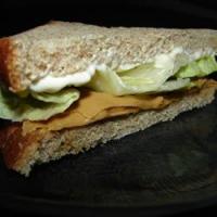 Peanut Butter, Mayonnaise, and Lettuce Sandwich image