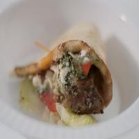 Lamb Gyro with Tzatziki Sauce and Spicy Sour Cream Sauce_image