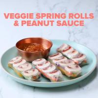 Veggie Spring Rolls With Peanut Sauce Recipe by Tasty image