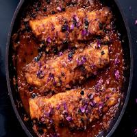 Panfried Sea Bass with Harissa & Rose image