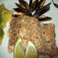 Broiled Salmon With Black Pepper and Lime Rub image