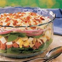 Layered Ham and Spinach Salad_image