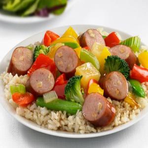 Johnsonville Apple Chicken Sausage Sweet and Sour Stirfry image