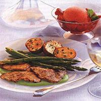 Veal Scaloppine with Spring Pea Coulis and Asparagus_image