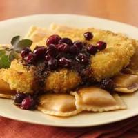 Turkey Scallopini and Squash Ravioli with Cranberry Brown Butter_image
