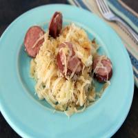 Kielbasa and fried buttered sauerkraut image
