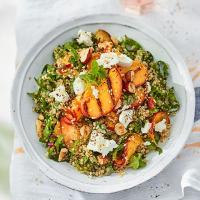 Quinoa, goat's cheese & peach salad image