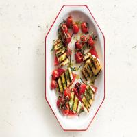 Grilled Halloumi with Watermelon and Basil-Mint Oil_image