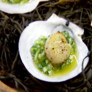 Pan-Grilled Scallops on Green Gazpacho_image