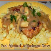 Pork Schnitzel w/Mushroom Gravy_image