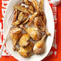 Roasted Chicken with Potato Wedges_image