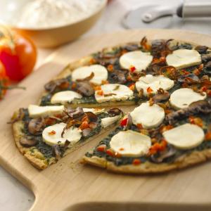 Spinach & Mushroom Pizza With Goat Cheese image