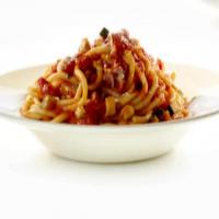 Zucchini Tomato Sauce with Fat Spaghetti image