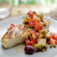 Basil Rubbed Halibut with Puttanesca Relish image