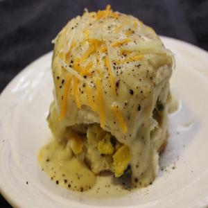 Buttermilk Omelet Biscuit w/ peppered cheese gravy_image
