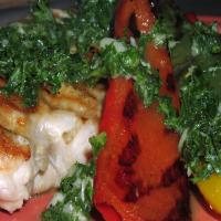 Grilled Chicken and Tri-Color Peppers With Chimichurri Sauce - W image