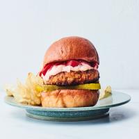Salmon Burgers with Red Pepper Mayo image