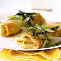 Cheese Matzo Blintzes with Asparagus and Dill image