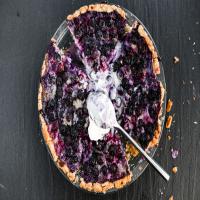 Blueberries and Cream Pie With No Roll Pie Crust image