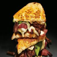 Grilled Cheese and Short Rib Sandwiches with Pickled Caramelized Onions and Arugula image