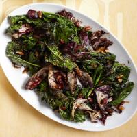 Grilled Kale and Radicchio with Almonds and Balsamic-Orange Glaze image