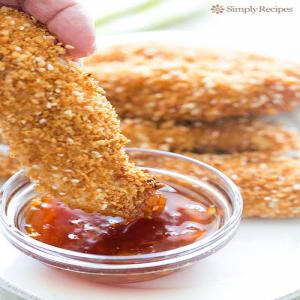 Sesame Chicken Fingers with Spicy Orange Dipping Sauce_image