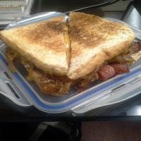 Bacon, Caramelized Onion & Melted Cheese Sandwich image