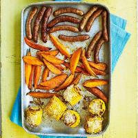 Sausage, sweet potato & sweetcorn bake image