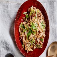 Longevity Noodles With Chicken, Ginger and Mushrooms image
