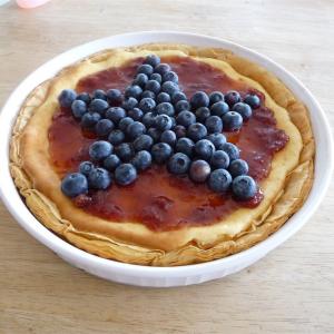 Red, White, and Blueberry Cheesecake Pie image