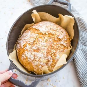 No Knead Artisan Bread (Honey Oat Recipe) - The Busy Baker_image