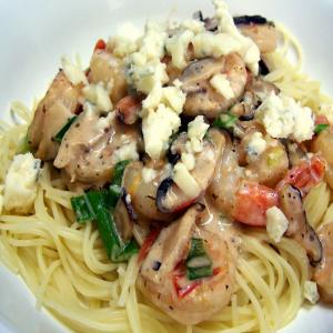 Grecian Shrimp over Pasta_image