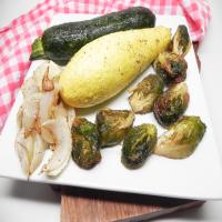 Roasted Summer Squash, Zucchini, and Brussels Sprouts image