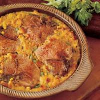 Baked Pork Chops with Corn Dressing image