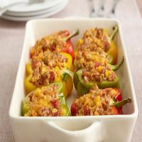 Tri-Color Vegetarian-Stuffed Peppers image