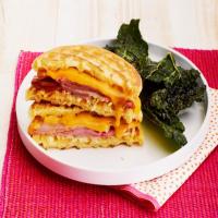Ham-and-Cheese Wafflewiches with Kale Chips_image