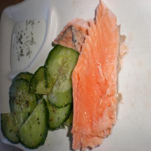 Salmon With Cucumber Salad image