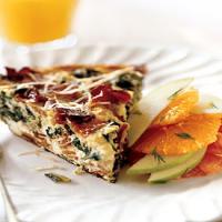 Frittata with Bacon, Fresh Ricotta, and Greens image