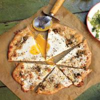 Pizza with a Sunny-Side-Up Egg and Herb Garden Pesto_image