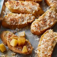 Baked Coconut French Toast with Pineapple-Rum Sauce_image