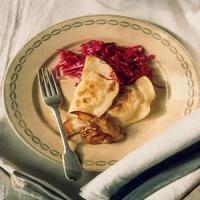 Parsnip Pierogi with Pickled Red Cabbage and Sauteed Apples_image