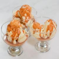 Passion Fruit Ice Cream with Rum-Vanilla Caramel Sauce image