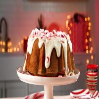 Peppermint Pound Cake with Cream Cheese Peppermint Bark Frosting image