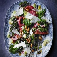 Warm kale salad with almonds & Serrano ham image